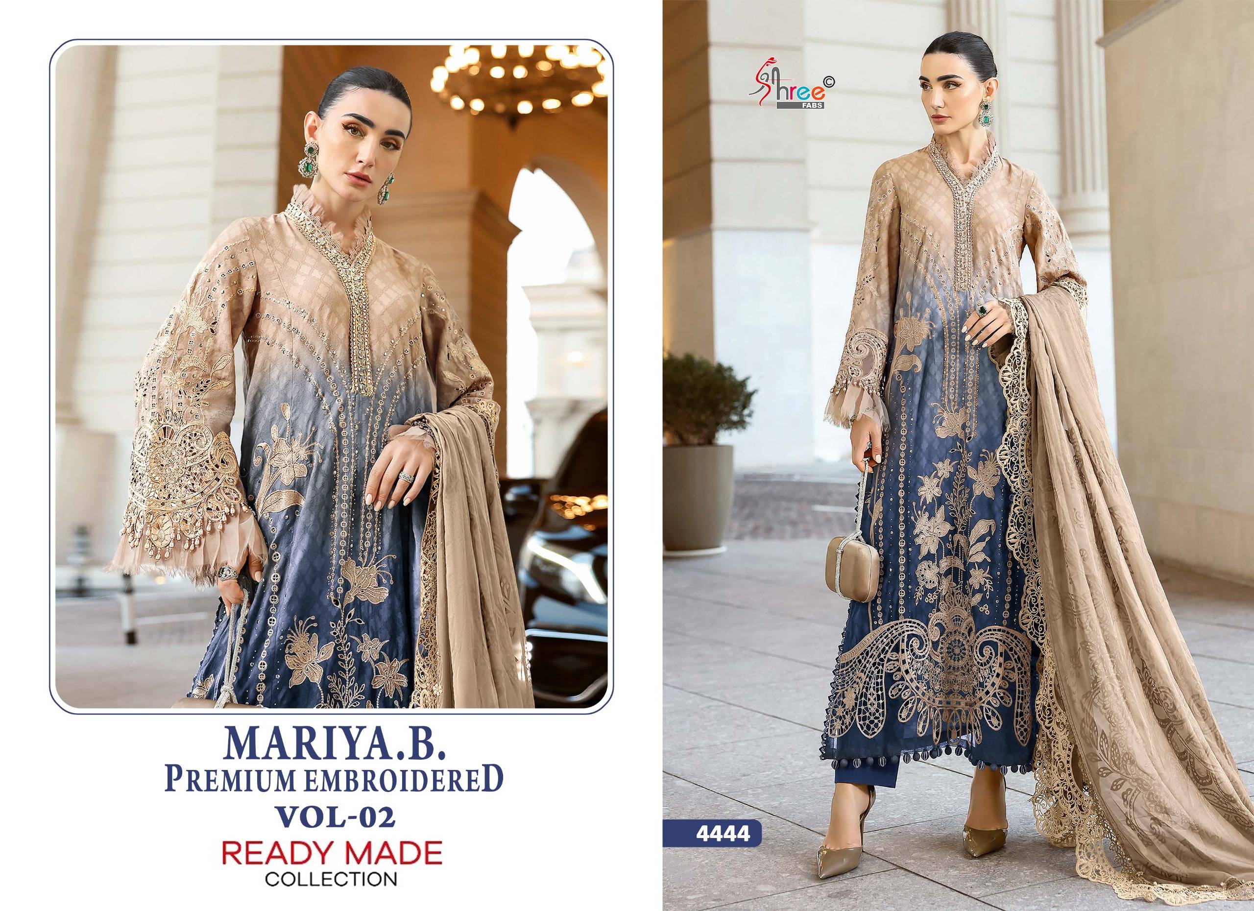 MARIYA.B. PREMIUM EMBROIDERED VOL-2 by  DEEPSY SUITS 4441 to 4444 series Pakistani Suits Colorful casual Wear cotton EMBROIDERED Dresses At Wholesale